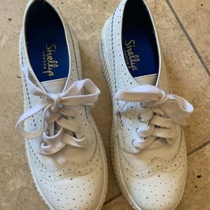 Platform white sneakers